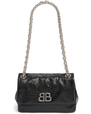 Balenciaga Mini Monaco レザーショルダーバッグ - ブラック