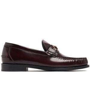 Versace Loafer Aus Leder Mit Medusa - Braun