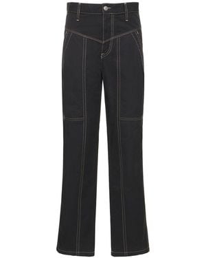 Isabel Marant Denzel コットンワイドパンツ - ブラック