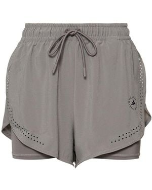 adidas By Stella McCartney Damen 2-In-1-Laufshorts Mit Hohem Bund „True Pace“ - Grau