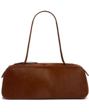 KHAITE Damen Schultertasche Aus Ponyhaar „Simona“ - Braun