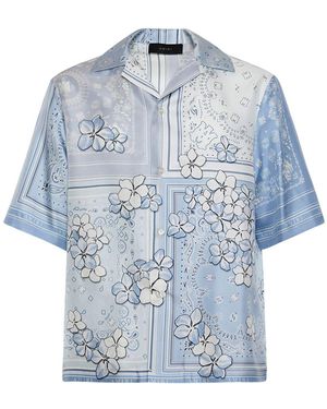 Amiri Floral Bandana ボウリングシャツ - ブルー