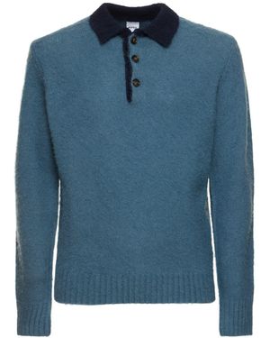 Aspesi Ribbed Wool Polo Sweater - Blue