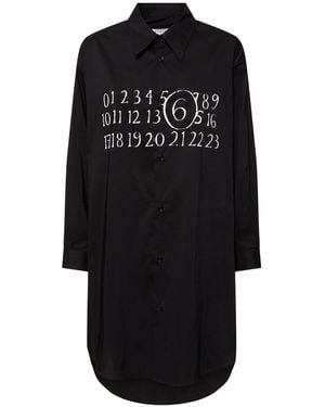 MM6 by Maison Martin Margiela Minikleid Aus Baumwollpopeline - Schwarz