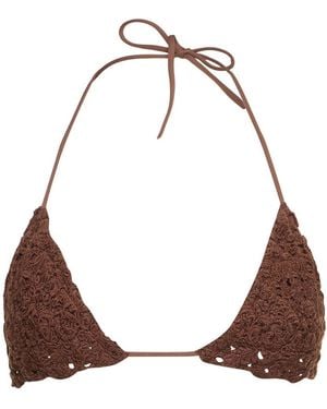 Ermanno Scervino Bikinioberteil Aus Häkelei - Braun