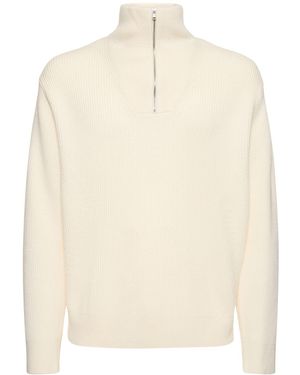 Theory Sweater Aus Wollmischstrick - Natur
