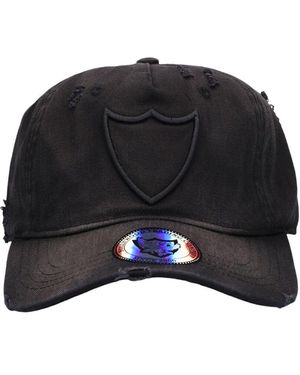 HTC Baseballkappe Aus Baumwolle Mit Stickerei - Schwarz