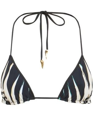 Roberto Cavalli Damen Bikinioberteil Aus Nylonmischung „Ray Of Sea“ - Schwarz