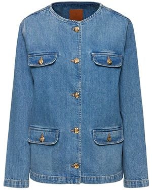 Anine Bing Janet Cotton Denim Jacket - Blue