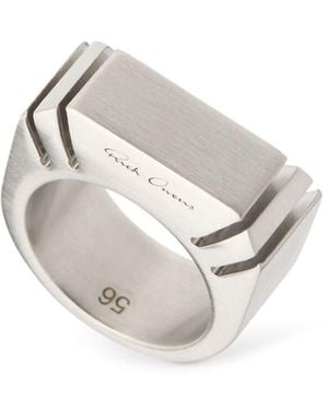 Rick Owens Cut Beveled Ring - White