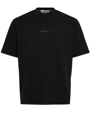 メンズ Stone Island ブラック Textured Mercerized Cotton