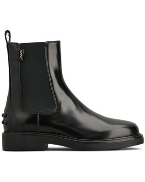 Tod's 20mm Brushed Leather Ankle Boots - Black