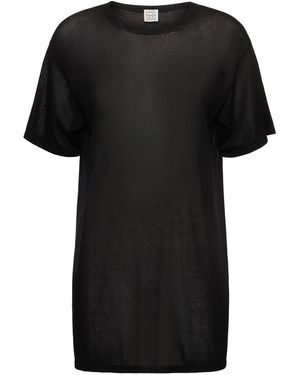 TOTEME Lyocell Blend Knit T-shirt - ブラック
