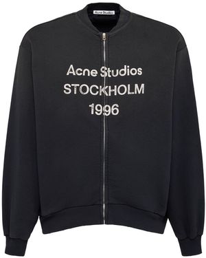 Acne Studios Fiah1996 Cotton Jersey Zip Jacket - Black