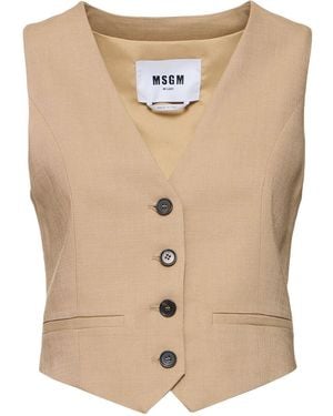 MSGM Viscose Blend Vest - Natur