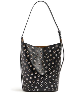 Proenza Schouler Brant スタッズ スムースレザー バケットバッグ - ブラック