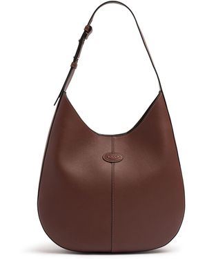 Tod's Small Di Hobo レザーショルダーバッグ - ブラウン
