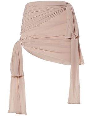 Blumarine Drapierter Minirock Aus Jersey Mit Schleife - Weiß