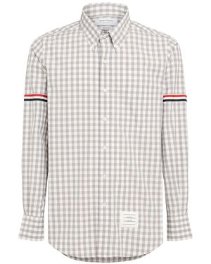 Thom Browne Herren Hemd Aus Baumwolle Mit Karos - Weiß