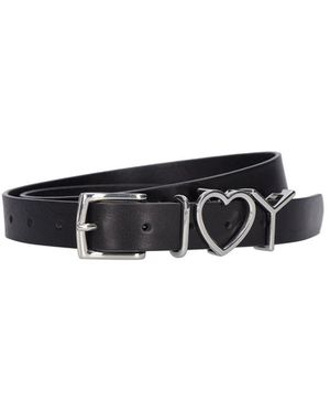 Y/Project Y-hardware Leather Belt | Black | FARFETCH JO
