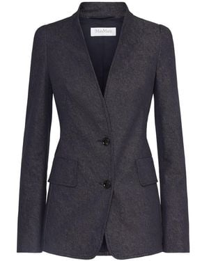 Max Mara Beatrice Denim-Effect Blazer in Black | Lyst