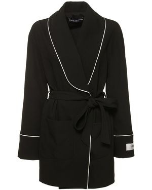 Dolce & Gabbana ウールツイルベルテッドパンツ - ブラック
