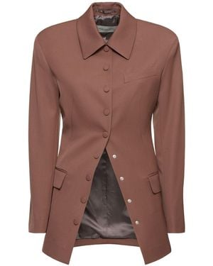 Dries Van Noten Benny ウールギャバジンジャケット - ブラウン