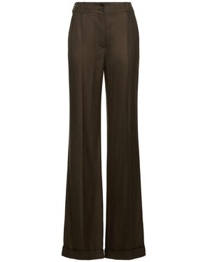 Alberta Ferretti Ausgestellte Hose Aus Viskosetwill - Braun