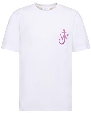 JW Anderson Jersey-t-shirt Mit Gesticktem Logo - Weiß