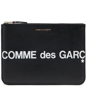 Comme des Garçons マキシロゴレザーポーチ - ブラック