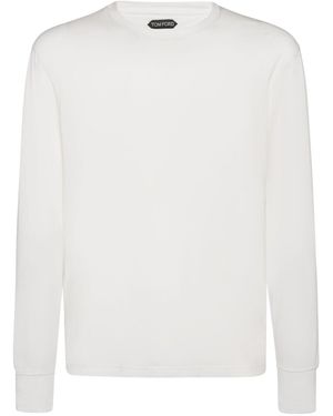 Tom Ford リヨセル&コットンtシャツ - ナチュラル