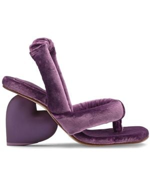 Yume Yume 80mm Hohe Schuhe Aus Samt "love" - Lila