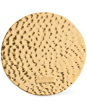 Jil Sander Hammered Round Pin - Metallic