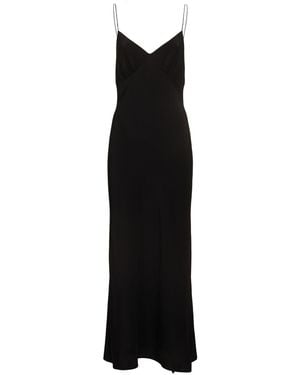 Matteau Low Back Long Silk Slip Dress - Black