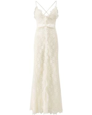 Giambattista Valli Macramé-midikleid Mit Schleifen - Weiß
