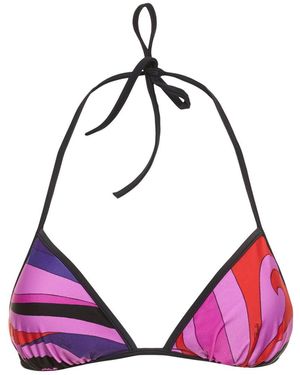Emilio Pucci Bedrucktes Bikini-oberteil Aus Lycra - Lila