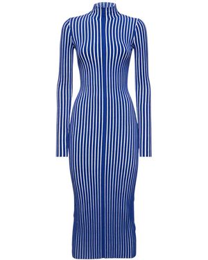 Interior The Ridley Cotton Blend Knit Midi Dress - Blue