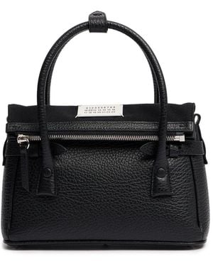 Maison Margiela Small E/w エンボスグレインレザーバッグ - ブラック