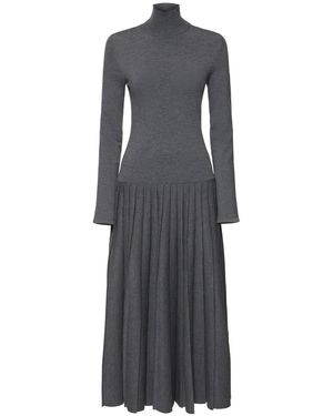 KHAITE Lisette ウールブレンドニットロングドレス - グレー