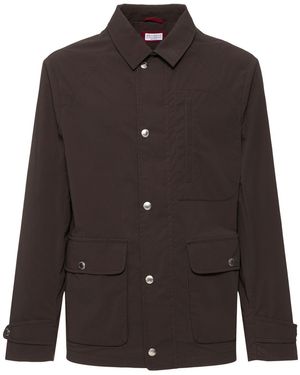 Brunello Cucinelli ワックスドコットンジャケット - ブラウン