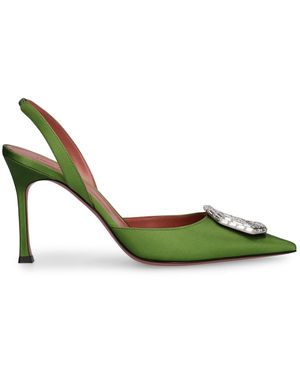 AMINA MUADDI Camelia サテンスリングバックパンプス 90mm - グリーン