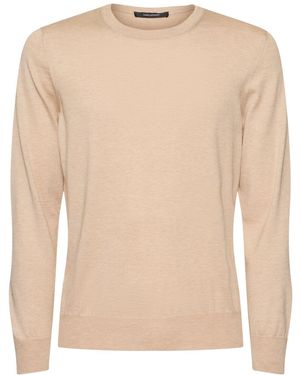 Tagliatore Herren Oversized Seiden/Baumwollsweater - Natur