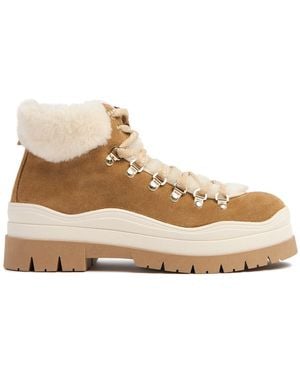 Bogner 30mm Hohe Wanderstiefel Aus Leder "arosa" - Natur