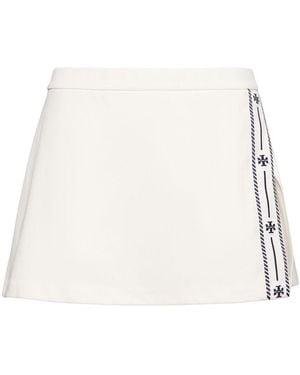 Tory Sport Damen Minirock Aus Strick - Weiß