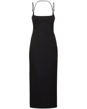 The Attico Ärmelloses Midikleid Aus Gabardine - Schwarz