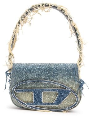 DIESEL 1dr ウォッシュドデニムショルダーバッグ - ブルー