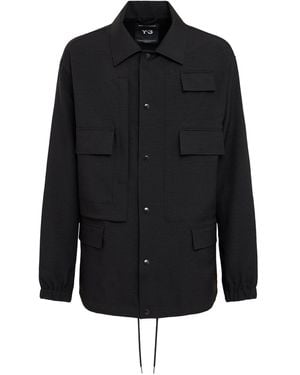 Y-3 Herren Overshirt Aus Technostoff - Schwarz