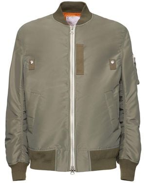Sacai Jacke Aus Nylontwill - Grün