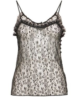 Chloé Top Aus Bestickter Blumenspitze - Schwarz