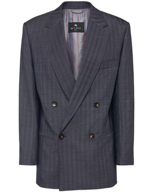 Etro ウールジャケット - ブルー